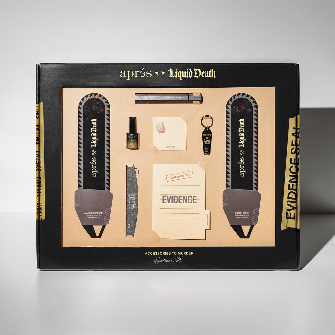 Aprés x Liquid Death Press-On Nail Collection